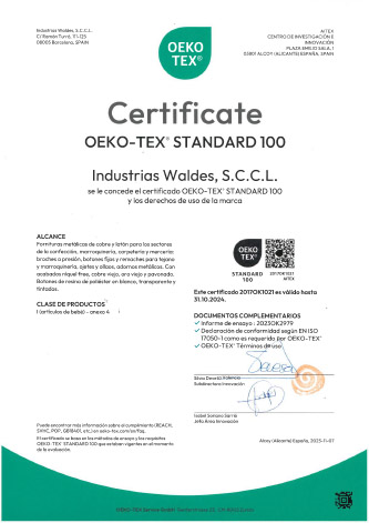 Certificado OEKO TEX es